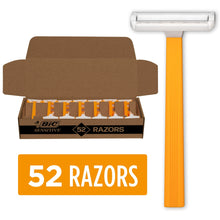 BIC Sensitive Disposable Razors for Men, 1 Blade, 12 Count