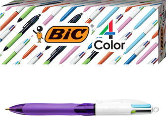 BIC Grip 4 Color Ball Pens with 3 Color + Pencil Set, 10-count