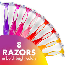 BIC Soleil 3 Colors Women's Razors, Colorful Handles, 3 Blades, 8 Count