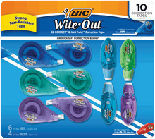 BIC Wite-Out Correction Tape, Variety Pack, 10-count