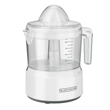 BLACK+DECKER Manual Citrus Juicer, 32 oz, White Plastic, Self-Reversing Cone