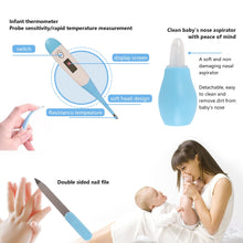 BUSATIA10in1BabyHealthcareandGroomingKit_SafetyNewbornNurseryCareSet_withHairBrushComb_NailClipper_Thermometer_PacifierClip_NasalAspiratorforNewbornInfantBaby6 - Brands For Less USA