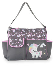Baby Boom Happy Unicorn Duffle Unisex Diaper Bag - Gray Print, Infant, Toddler