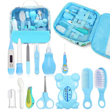Baby Grooming Kit,13 in 1 Infant Safety Care Set with Hair Brush Comb Nail Clipper Nasal Aspirator,Baby Essentials Kit for Newborn Girls Boys-Blue Baby Grooming kit