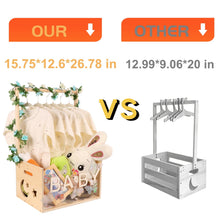 BabyShowerCrateClosetwithAcrylicClearFrontPanel_WoodShowerBasketwithHandle_PerfectStorageCrateforNewBabyGift1 - Brands For Less USA