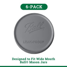 Ball 6-Pack Leakproof Plastic Mason Jar Lids - Wide Mouth, One-Piece Reusable Wide Mouth Canning Jar Lids for Meal Prep and Freezer Storage, Fits Ball Wide Mouth Mason Jars - Brands For Less USA