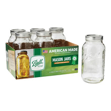 Ball Glass Mason Jar W/Lid & Band, Wide Mouth, 64 Ounces, 6 Count - Brands For Less USA
