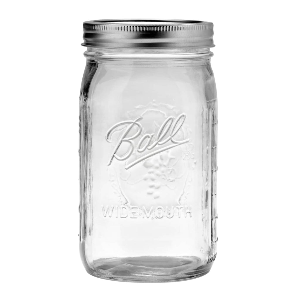 Ball Glass Mason Jar with Lid & Band, Wide Mouth, 32 oz, Single Jar, 1 ...