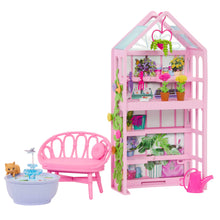 Barbie World Backyard Garden Toy Playset Shelf, Flowers, Fountain & Accessories