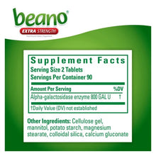 Beano Extra Strength Food Enzyme Dietary Supplement, 180 Tablets