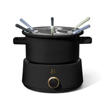 Beautiful 3 Qt Electric Fondue Set with Bonus 2 qt Ceramic Pot, Black Sesame by Drew Barrymore