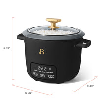 Beautiful 6-Cup Cooked, 3-Cup Uncooked Digital Electric Rice and Grain Cooker with Glass Lid and EverGood Ceramic Nonstick Coating by Drew Barrymore