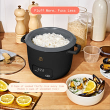 Beautiful 6-Cup Cooked, 3-Cup Uncooked Digital Electric Rice and Grain Cooker with Glass Lid and EverGood Ceramic Nonstick Coating by Drew Barrymore