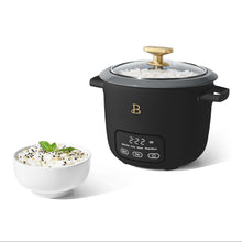 Beautiful 6-Cup Cooked, 3-Cup Uncooked Digital Electric Rice and Grain Cooker with Glass Lid and EverGood Ceramic Nonstick Coating by Drew Barrymore
