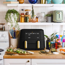 Beautiful 9 Qt TriZone Dual Basket Air Fryer, EverGood Ceramic Nonstick Coating, by Drew Barrymore
