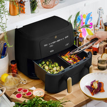 Beautiful 9 Qt TriZone Dual Basket Air Fryer, EverGood Ceramic Nonstick Coating, by Drew Barrymore