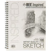 Bee Paper - Bee Inspired 9"x12" Sketching Paper Pad, 100 Sheets, Side Wire, 50lb. 74GSM