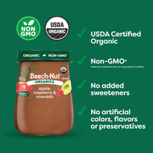 Beech-Nut Organics Stage 2 Organic Baby Food, Apple Raspberries & Avocado, 4oz Jar