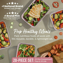 Bentgo Prep - 20-Piece 1-Compartment Reusable Meal Prep Containers with Lids, PFAS & BPA Free Materials, Durable, Microwave, Freezer, & Dishwasher Safe To Go Food Storage - Brands For Less USA