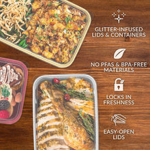 Bentgo Prep 30-Piece Deep-Dish Food Storage Set, Holiday Glitter Collection