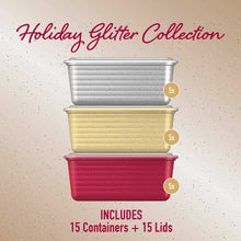 Bentgo Prep 30-Piece Deep-Dish Food Storage Set, Holiday Glitter Collection