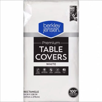 Berkley Jensen Premium Tablecovers - White, 6 ct.