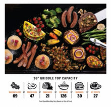 Plancha exterior Blackstone Original Omnivore de 4 quemadores y 36 pulgadas a propano con tapa y estantes laterales plegables