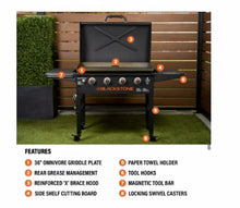 Blackstone Original 4-Burner 36" Propane Omnivore Outdoor Griddle with Hood and Folding Side Shelves