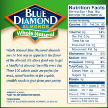 Blue Diamond Almonds, Whole Natural 100 calorie packs (32 count) - Brands For Less USA