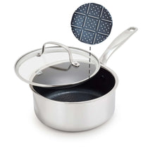 Blue Diamond Diamond Bond 2QT Hybrid Ceramic Nonstick Stainless Steel Saucepan with Lid, Induction - Brands For Less USA