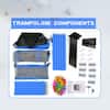 Blue55in.ToddlersTrampolinewithSafetyEnclosureNetandBalls_IndoorOutdoorMiniTrampolineforKids - Brands For Less USA