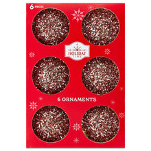 Blush Pink Tinsel Ball Christmas Ornaments, 2.5", 6 Count, by Holiday Time