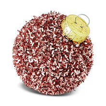 Blush Pink Tinsel Ball Christmas Ornaments, 2.5", 6 Count, by Holiday Time