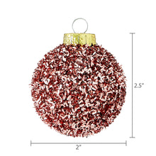 Blush Pink Tinsel Ball Christmas Ornaments, 2.5", 6 Count, by Holiday Time