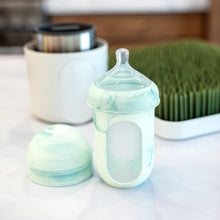 Boon NURSH Reusable Silicone Pouch Baby Bottle – Stage 2 Medium Flow – 8oz – Mint Tie Dye