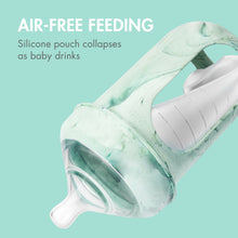 Boon NURSH Reusable Silicone Pouch Baby Bottle – Stage 2 Medium Flow – 8oz – Mint Tie Dye
