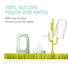 Boon NURSH Reusable Silicone Pouch Baby Bottle – Stage 2 Medium Flow – 8oz – Mint Tie Dye
