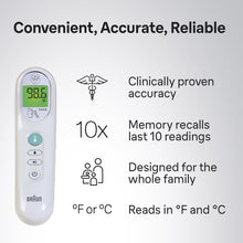 Braun No Touch Thermometer for Adults and Kids, 3-in-1 Digital Thermometer, BNT100US, White