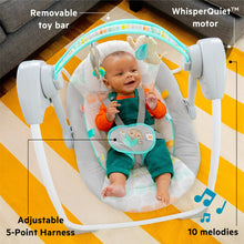 Bright Starts Whimsical Wild Portable Compact Baby Swing with Taggies, Unisex, Newborn and up