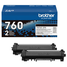 Brother TN760 High-Yield Toner Cartridge, Black, 2-pack