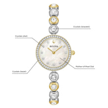 Bulova Ladies Crystal Collection Two-Tone 25mm Watch 98L299