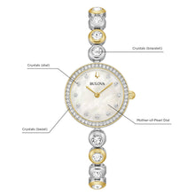Bulova Ladies Crystal Collection Two-Tone 25mm Watch 98L299