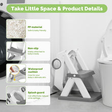 COOSEYA Potty Training Seat , Potty Training Toilet for Kids , Toddler Toilet Seat with Ladder, Children 12+ Months(Frog/Grey)
