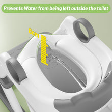 COOSEYA Potty Training Seat , Potty Training Toilet for Kids , Toddler Toilet Seat with Ladder, Children 12+ Months(Frog/Grey)