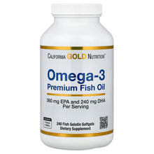 California Gold Nutrition, Omega-3, Premium Fish Oil, 240 Fish Gelatin Softgels
