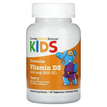CaliforniaGoldNutrition_ChewableVitaminD3forChildren_NaturalCherry_12.5mcg_500IU_90VegetarianTablets - Brands For Less USA