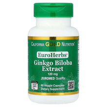 CaliforniaGoldNutrition_EuroHerbs_GinkgoBilobaExtract_EuromedQuality_120mg_60VeggieCapsules - Brands For Less USA