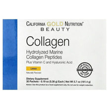 CaliforniaGoldNutrition_MarineCollagenPeptidesPlusVitaminCandHyaluronicAcid_Lemon_30Packets_0.19oz_5.38g_Each - Brands For Less USA