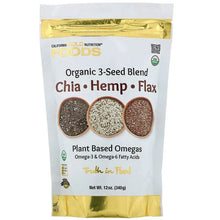 CaliforniaGoldNutrition_Organic3-SeedBlend_Plant-basedOmegas_withAncientSeedsofChia_HempandFlax_12oz_340g - Brands For Less USA