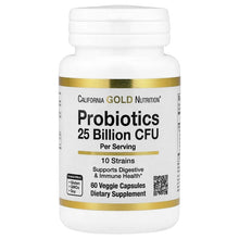 California Gold Nutrition, Probiotics with Lactobacillus acidophilus, Bifidobacterium lactis, Lactobacillus plantarum, and Lactobacillus casei, 10 Strain Blend, 25 Billion CFU
